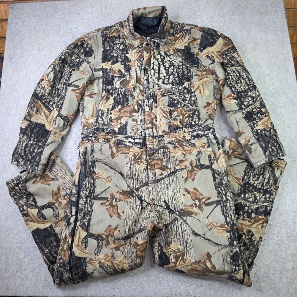 Commander Men's L Sportsman Camo Coveralls Insulated Hunting Jumpsuit Full Zip